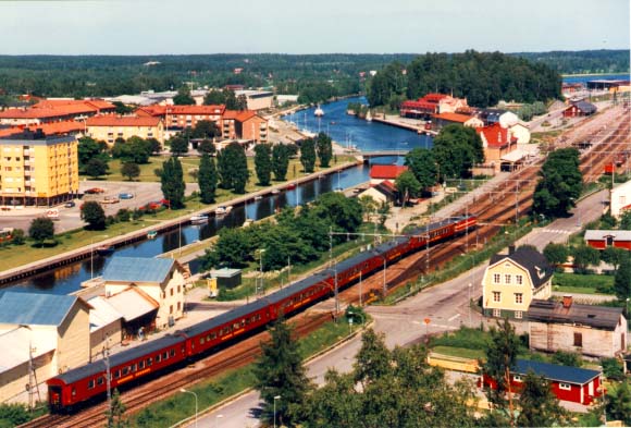 view of central Söderhamn in 1987. 